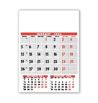 Large Wire Bound Calendar - Red and Black