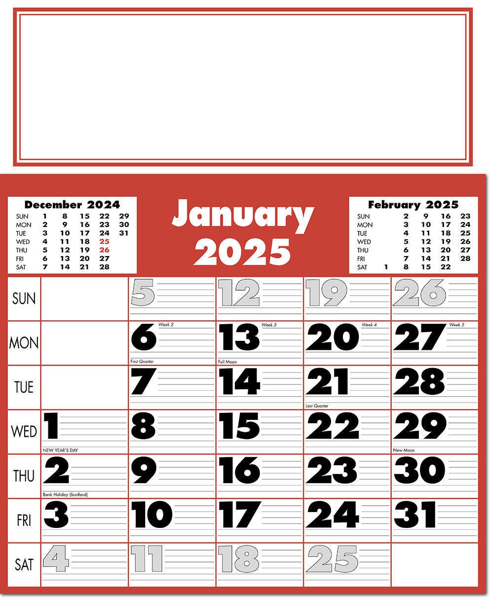 Extra Large Bold Figure Calendar