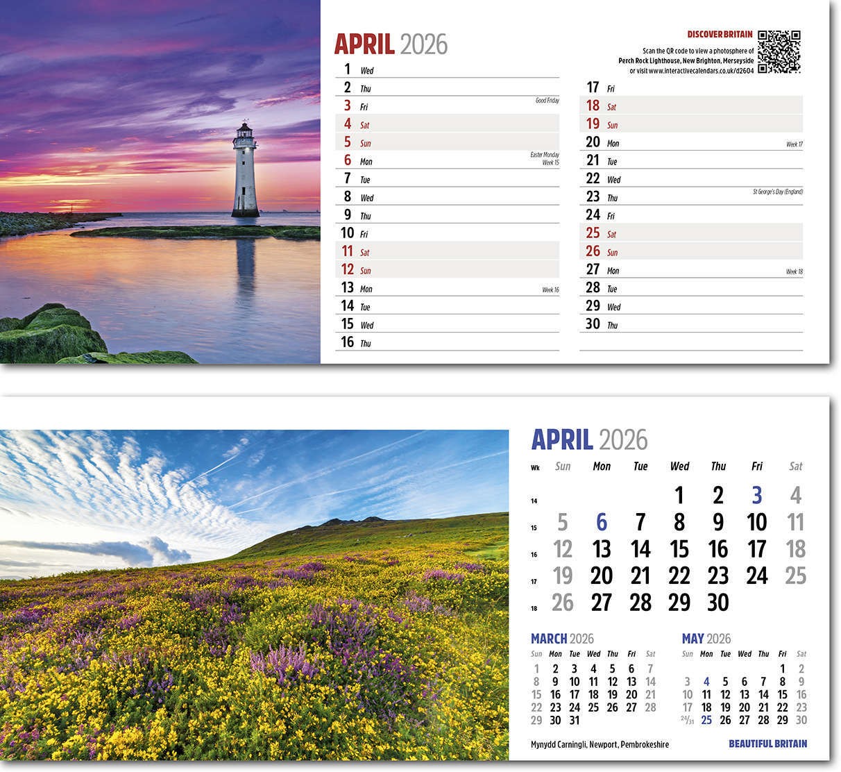 Discover Beautiful Britain Desk Calendar