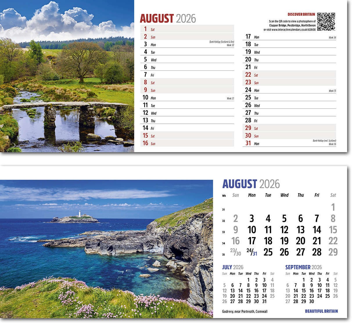 Discover Beautiful Britain Desk Calendar