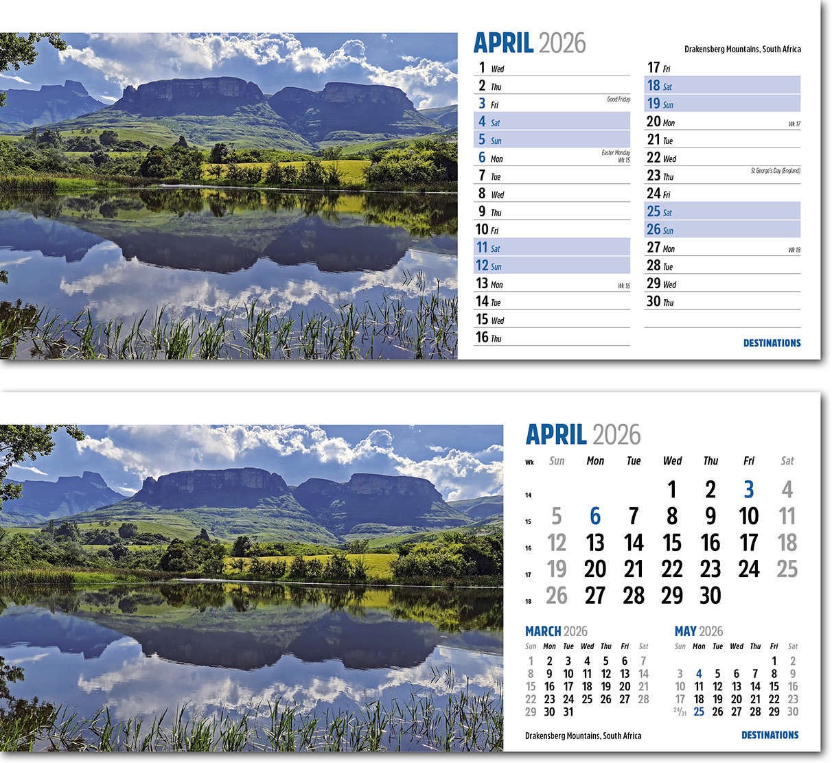 Destinations Desk Calendar