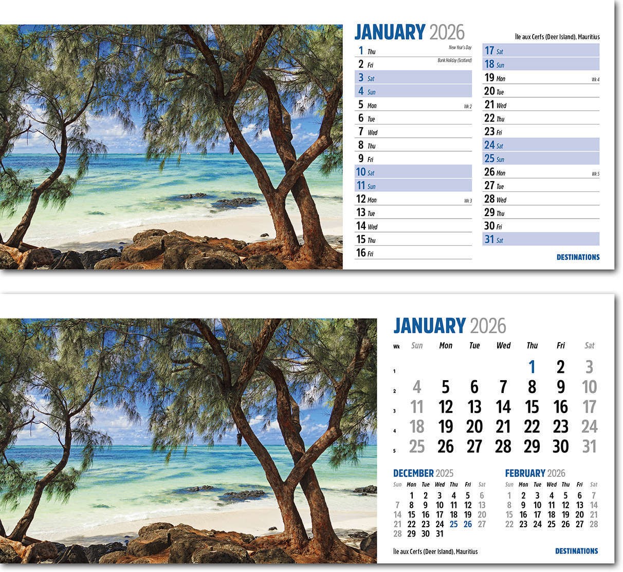 Destinations Desk Calendar