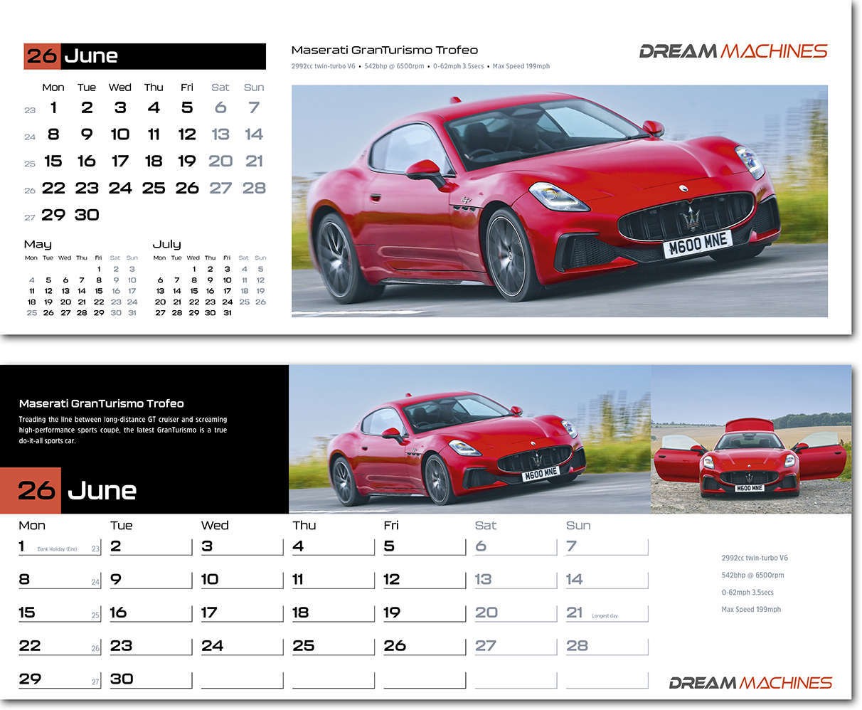 Dream Machines Premium Lined Easel Desk Calendar