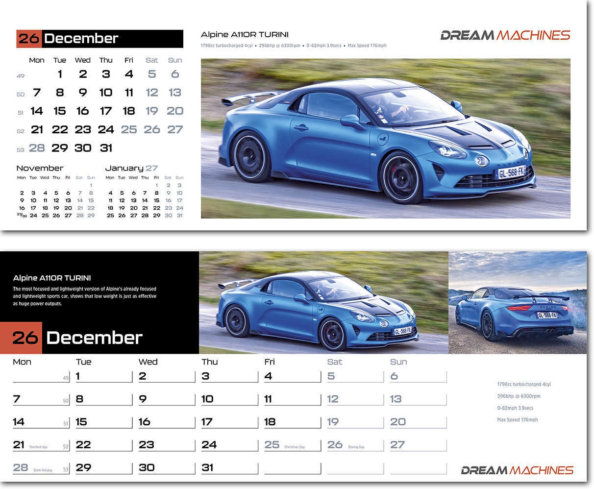 Dream Machines Desk Calendar