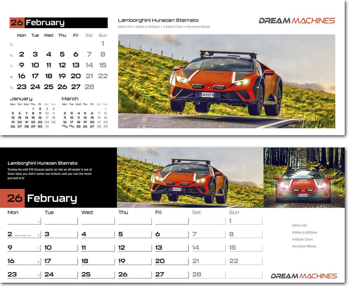 Dream Machines Desk Calendar