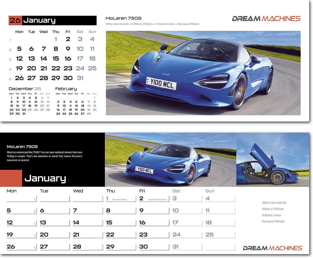 Dream Machines Desk Calendar