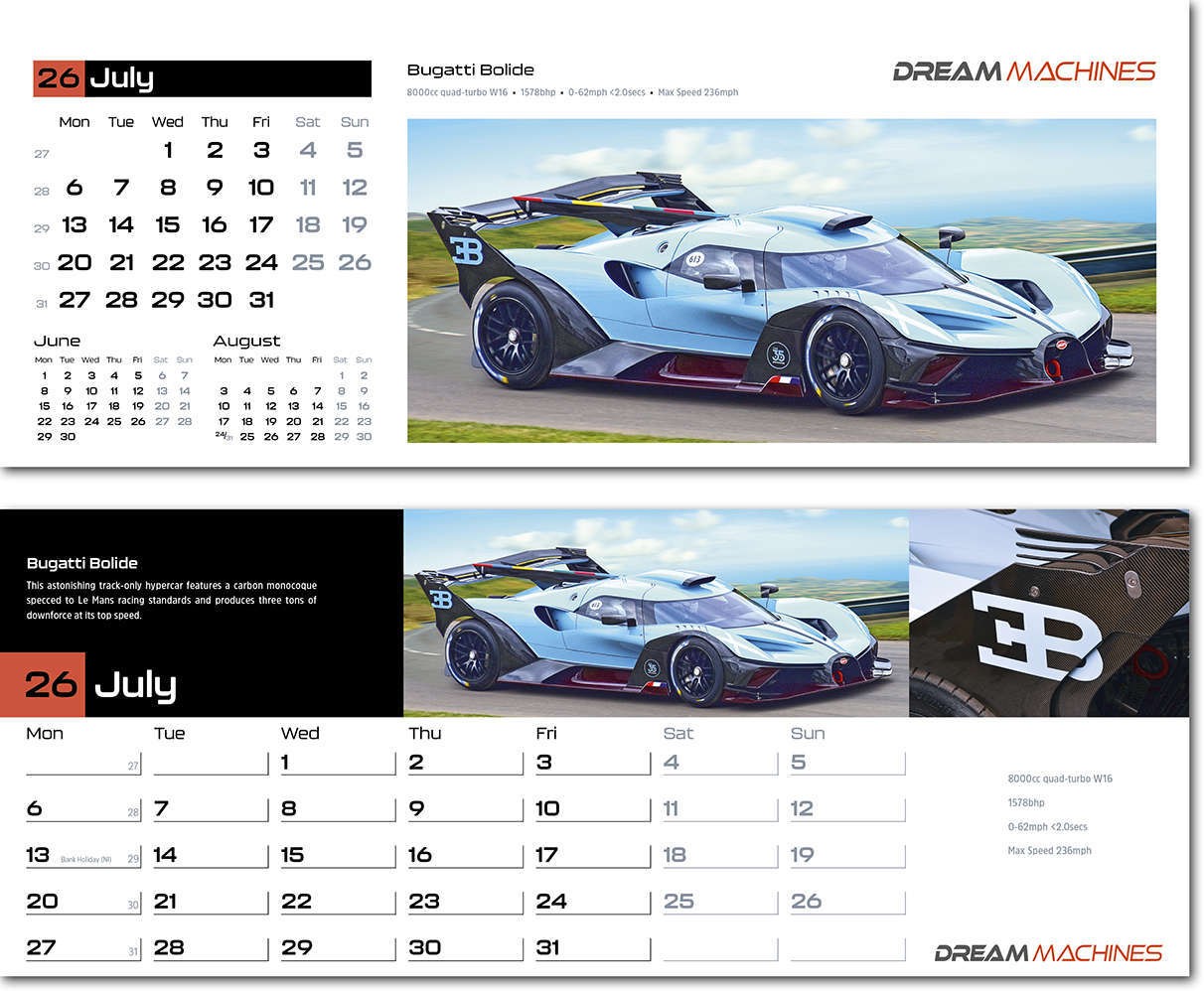 Dream Machines Desk Calendar