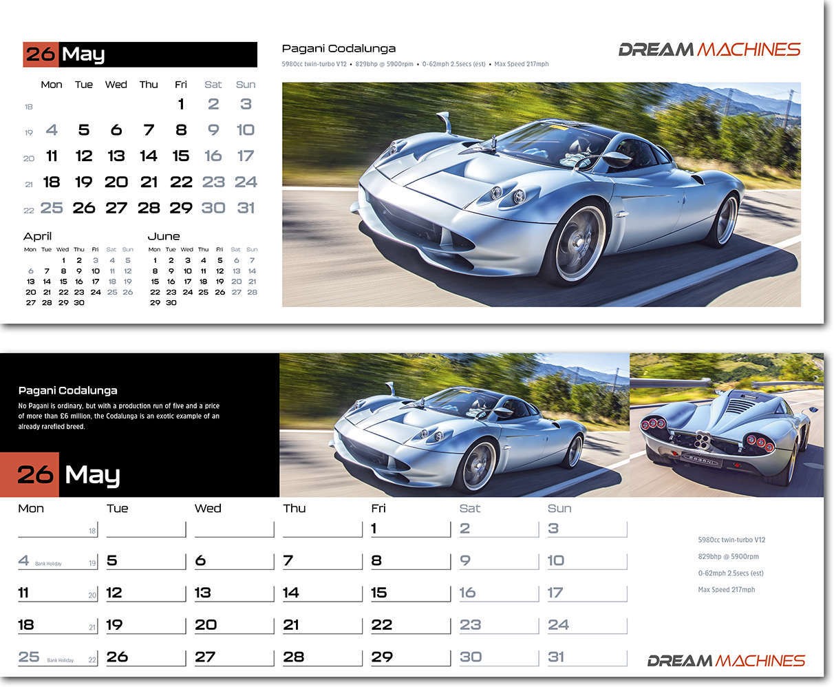 Dream Machines Desk Calendar