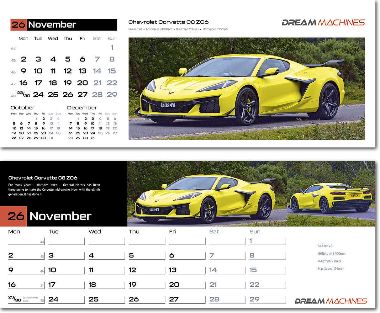 Dream Machines Desk Calendar