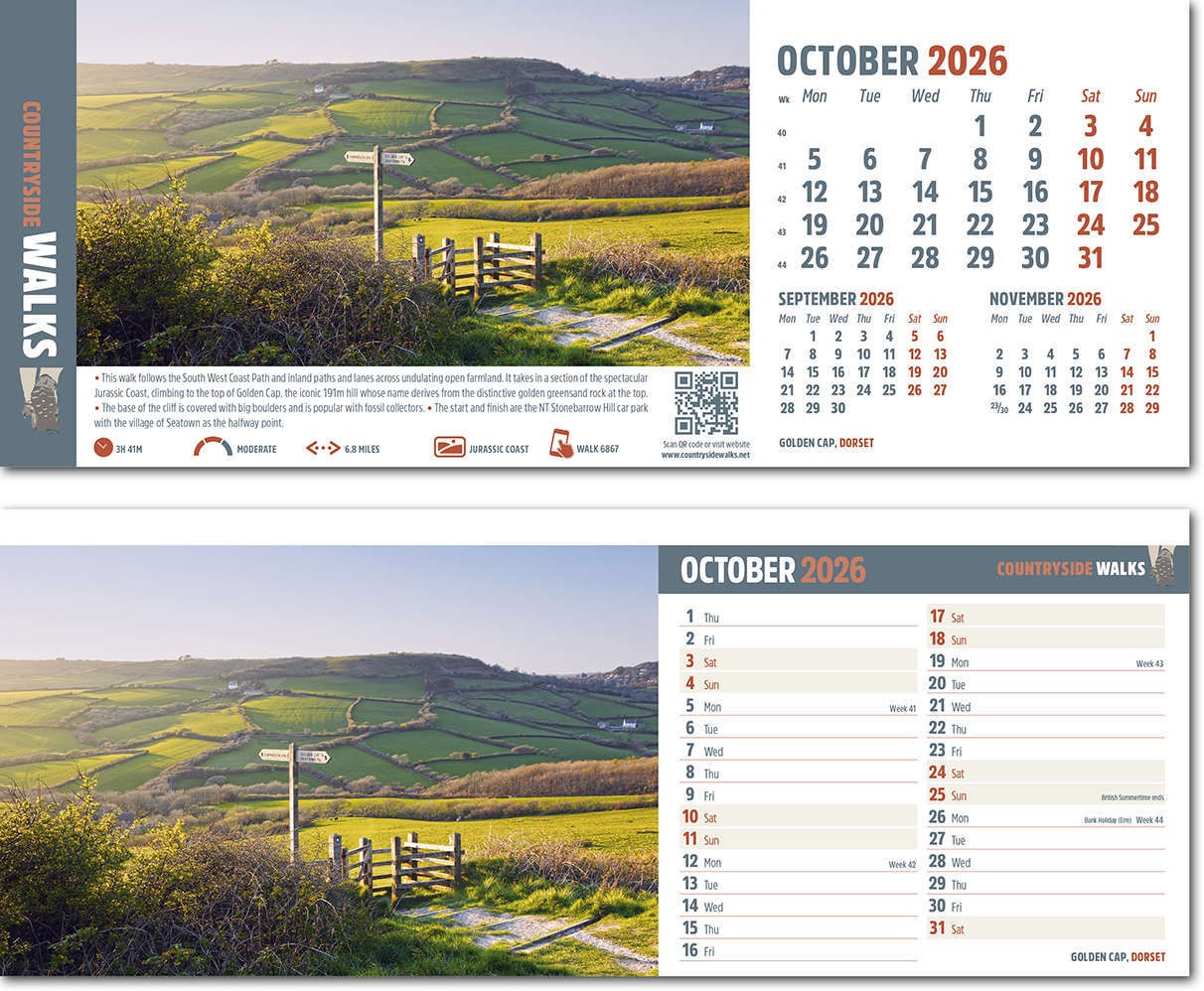 Countryside Walks Note Station Desk Calendar