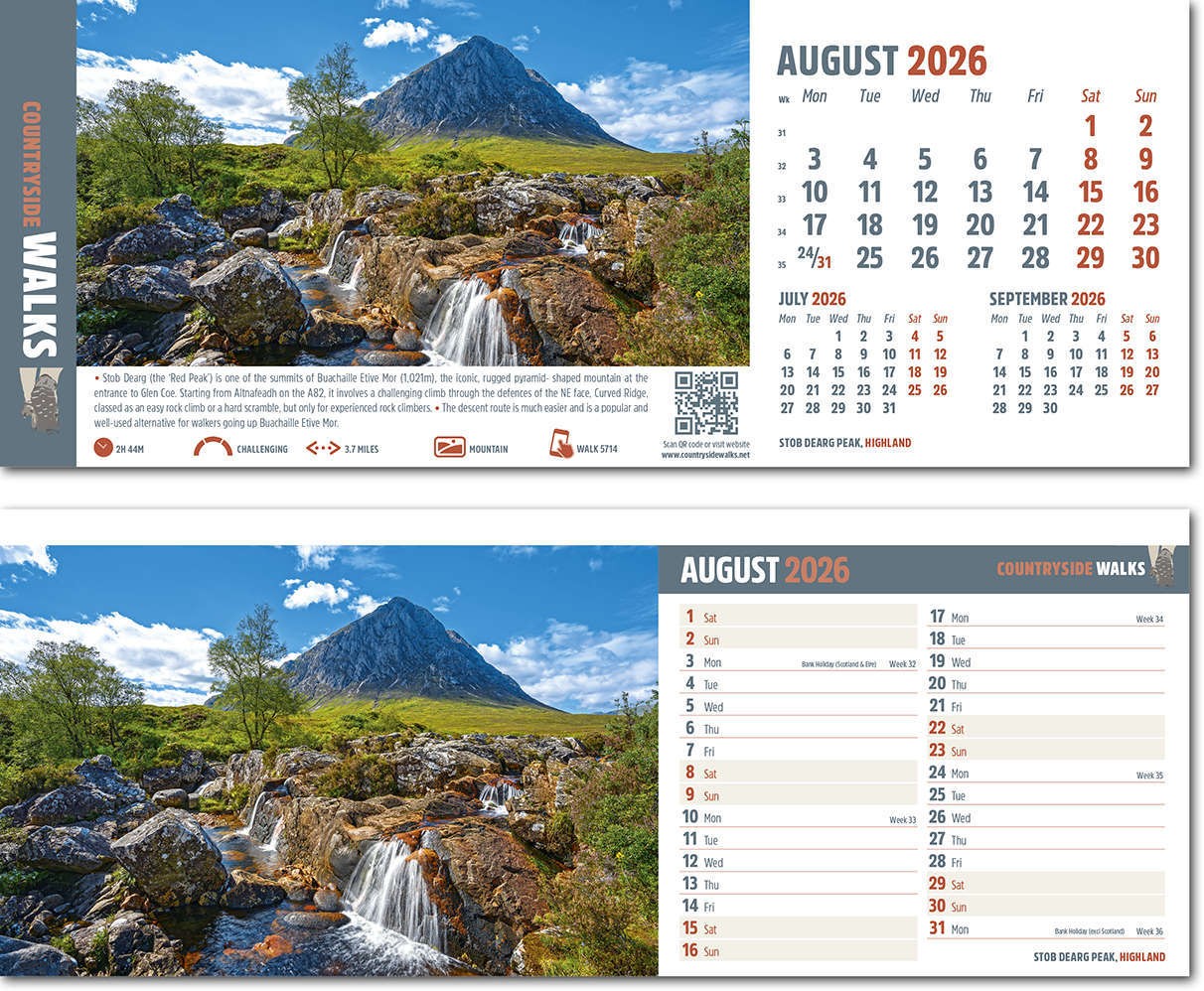 Countryside Walks Task Station Desk Calendar