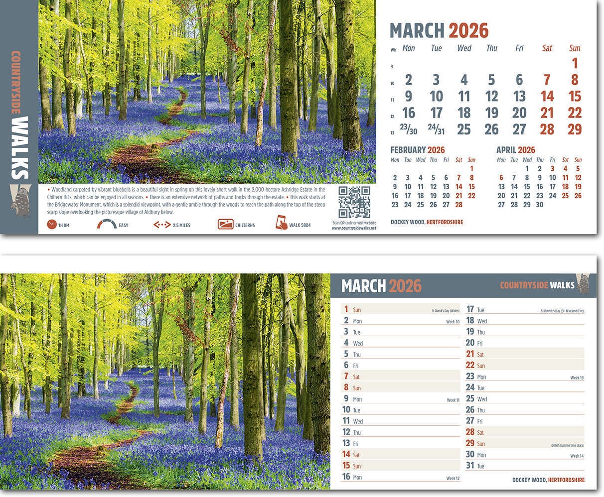 Countryside Walks Task Station Desk Calendar