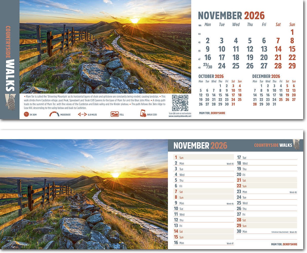 Countryside Walks Task Station Desk Calendar