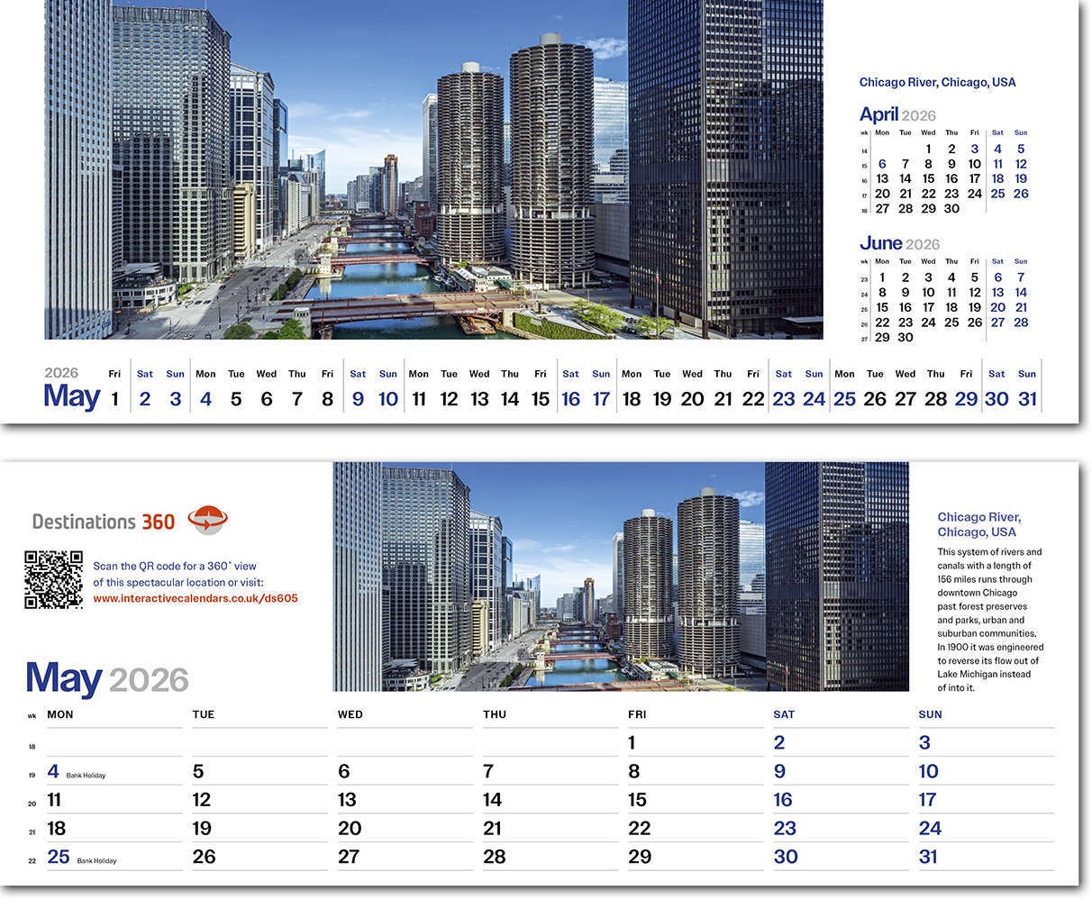 Destinations360 Note Station Desk Calendar