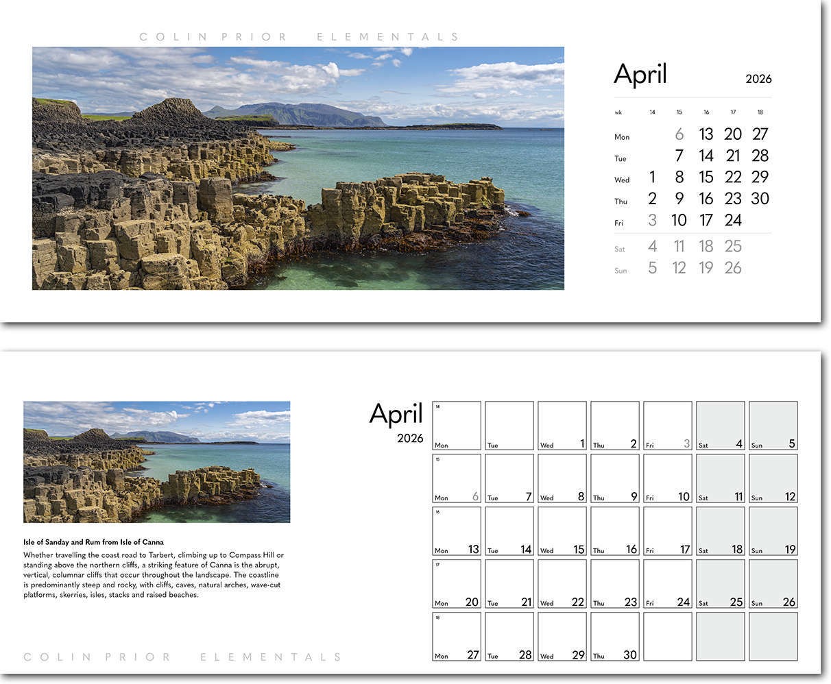 Colin Prior Elementals Premium Lined Easel Desk Calendar