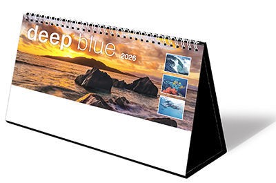 Deep Blue Premium Lined Easel Desk Calendar