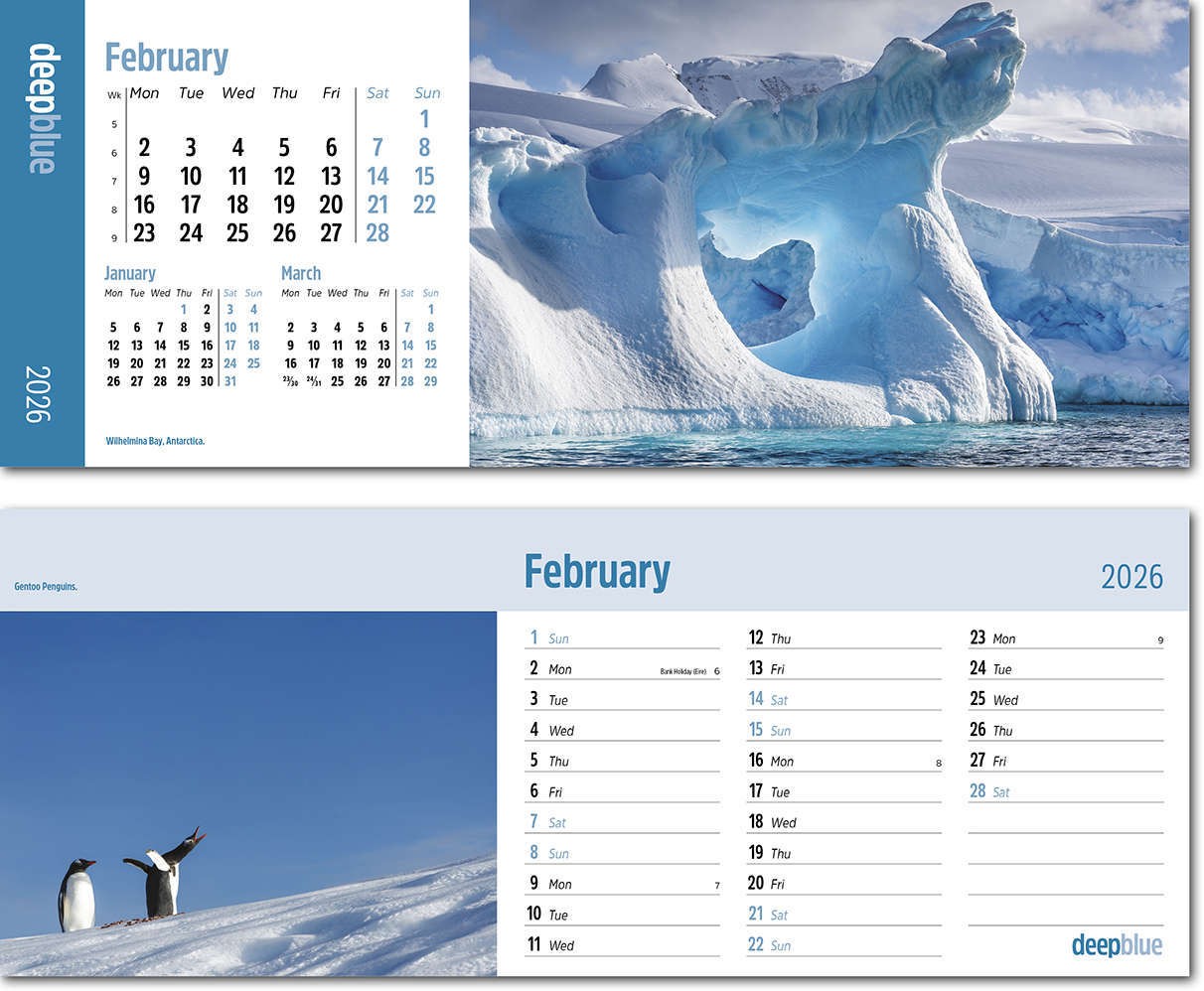 Deep Blue Desk Calendar