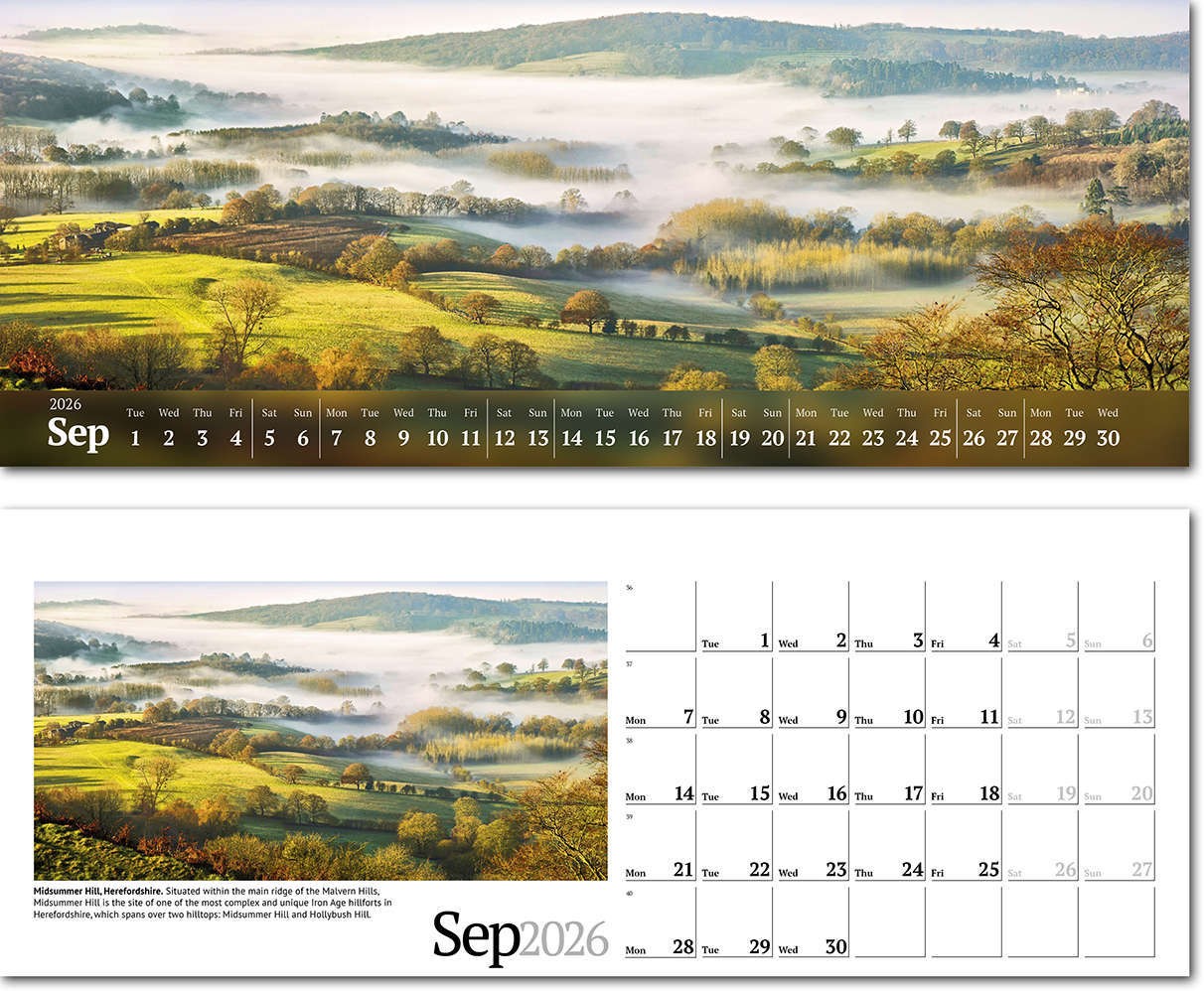 Wild Britain Premium Lined Easel Desk Calendar