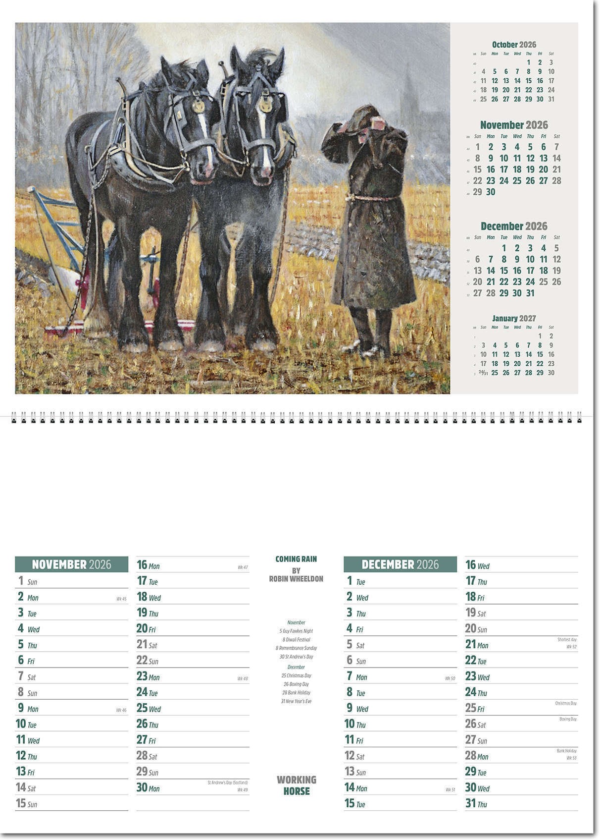 Working Horse Postage Saver Calendar