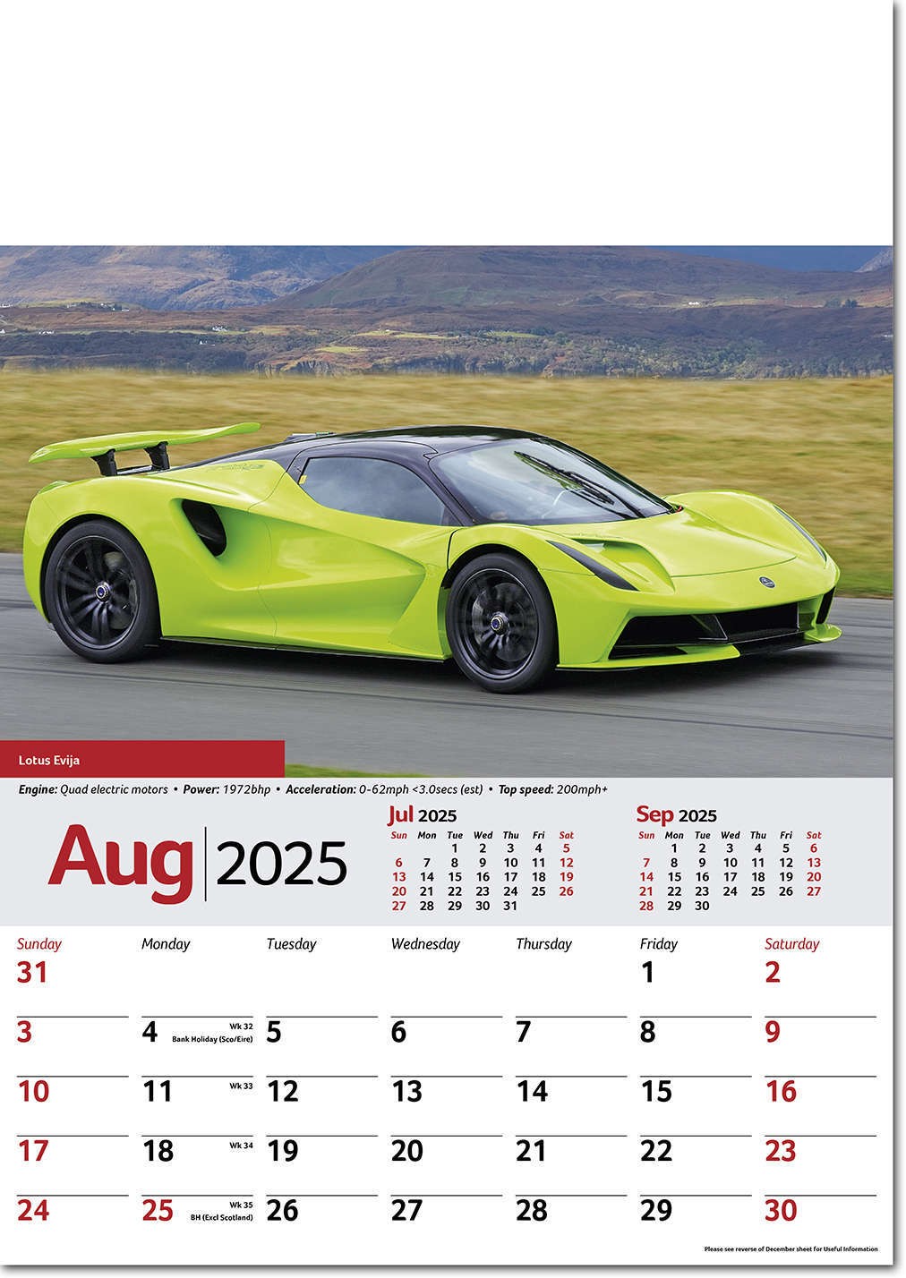 Performance Cars Wall Calendar