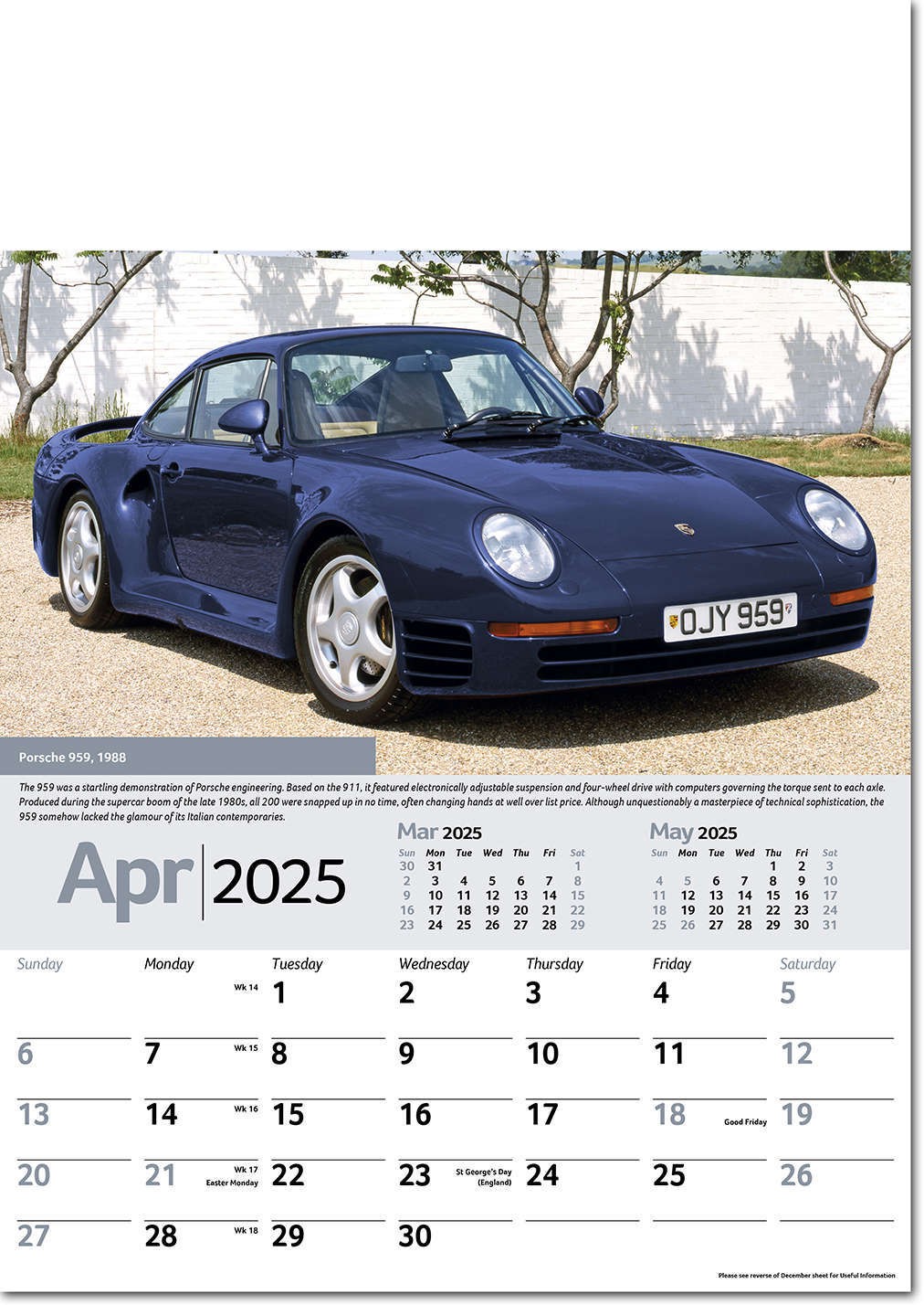 Collectors Cars Calendar